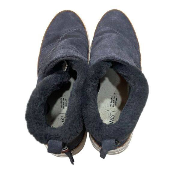 Toms Gray Suede Faux Fur Paxton Slip-On Chukka Sneaker 9.5 - Picture 2 of 7